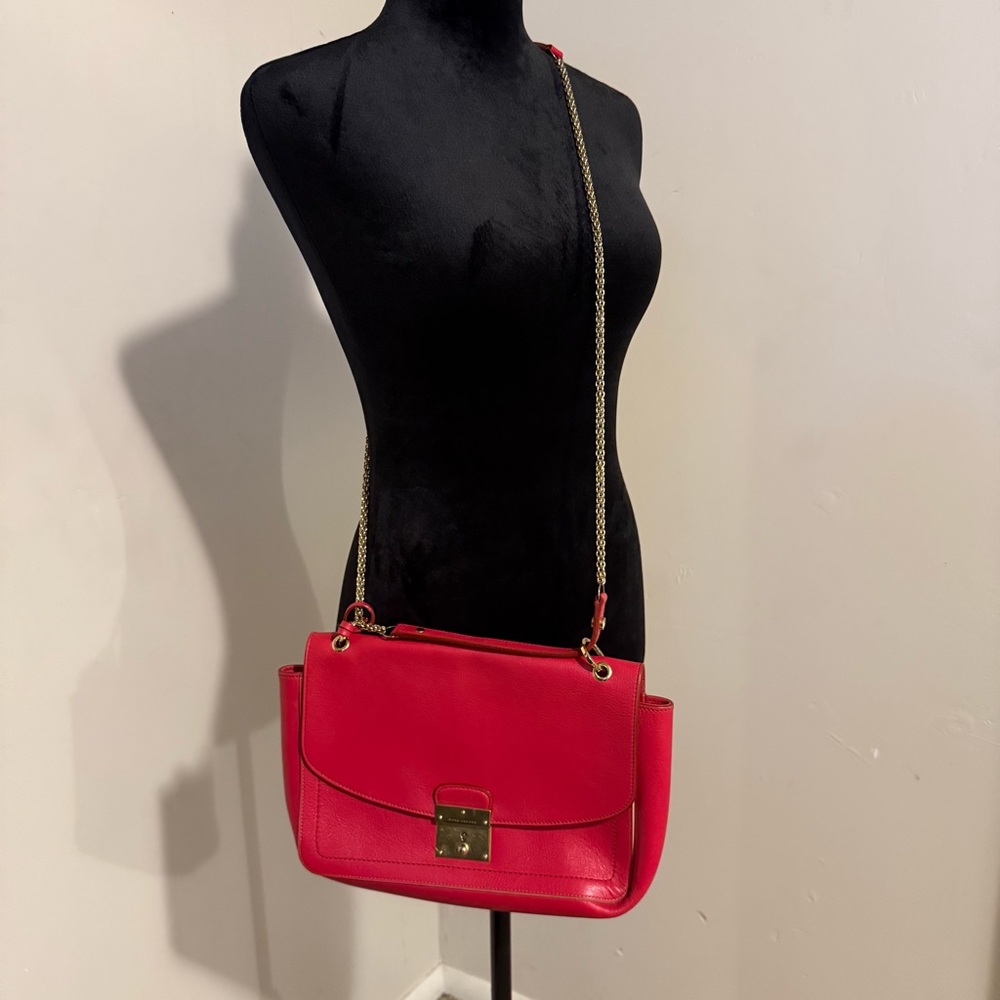 Marc Jacobs Red Crossbody Bag with Gold Chain